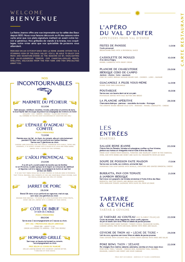 La Reine Jeanne Restaurant panoramique aux BauxdeProvence